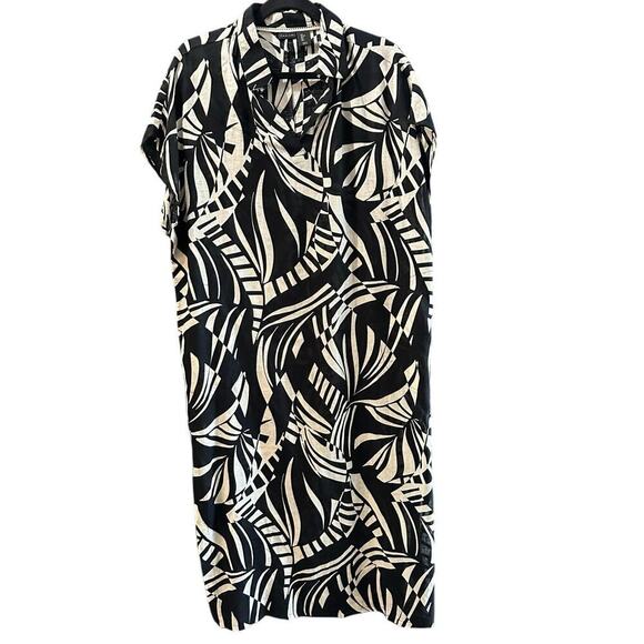 Tahari Abstract Print Stretch Tunic Shirt Dress Size Large - Picture 1 of 6